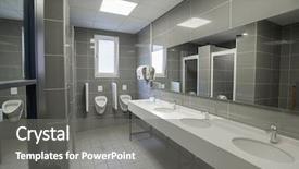 Presentation with public - Presentation theme featuring cubicles - new public restroom background and a gray colored foreground