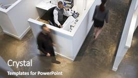  Presentation with home office - PPT layouts with going home - people in an office background and a violet colored foreground