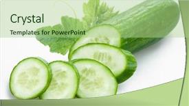  Presentation with organic farming and cucumber - Presentation theme consisting of cucumber and cucumber slices isolated background and a mint green colored foreground
