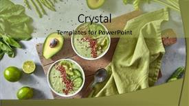  Presentation with smoothies - Theme featuring cucumber and kiwi with flax background and a yellow colored foreground