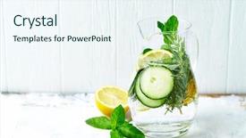  Presentation with detox - Slides with cucumber and lemon detox water background and a sky blue colored foreground