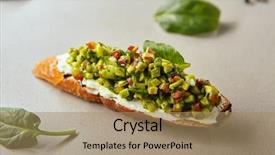  Presentation with cucumber cream - Cool new theme with cucumber bread with golden crust backdrop and a coral colored foreground