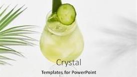  Presentation with alcoholic - Slide set having cucumber-cocktail-in-wine-glass background and a white colored foreground