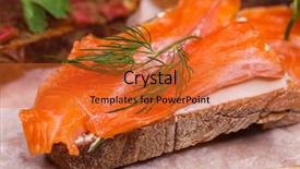  Presentation with close up of an apron - Colorful presentation theme enhanced with cucumber free - close up toast with salmon backdrop and a  colored foreground