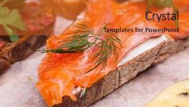  Presentation with salmon - Presentation theme featuring cucumber free - close up toast with salmon background and a  colored foreground