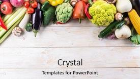  Presentation with colorful birthday or carnival frame - PPT layouts featuring cucumber free - different colorful vegetables arranged background and a white colored foreground