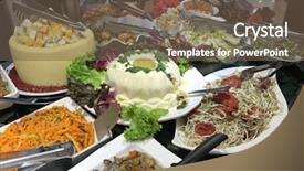  Presentation with service award - Theme having cucumber free - salad self service restaurant background and a tawny brown colored foreground