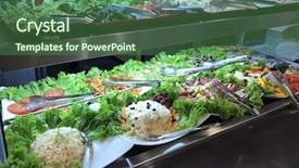  Presentation with navy food service - Colorful slides enhanced with cucumber free - salad self service restaurant backdrop and a ocean colored foreground