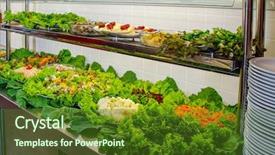  Presentation with self - Audience pleasing presentation theme consisting of cucumber free - salad self service restaurant backdrop and a tawny brown colored foreground