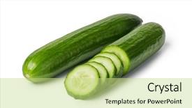  Presentation with background - Cool new PPT theme with cucumber isolated on white background backdrop and a yellow colored foreground