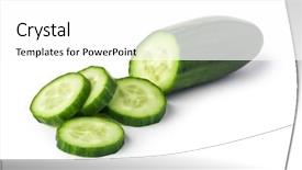  Presentation with organic farming and cucumber - Slide set enhanced with cucumber isolated on white background background and a white colored foreground
