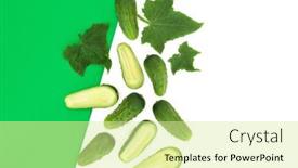  Presentation with grown - PPT theme featuring cucumber-salad-vegetable-health-food background and a blonde colored foreground