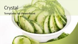  Presentation with salad - PPT theme with cucumber salad background and a blonde colored foreground