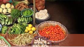  Presentation with green morning - Presentation design featuring cucumber tomato onion bitter gourd background and a red colored foreground