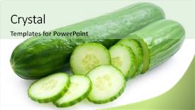  Presentation with organic farming and cucumber - Amazing slides having cucumber backdrop and a mint green colored foreground