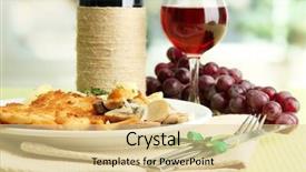  Presentation with wine green - Presentation design having cucumbers glass of wine background and a lemonade colored foreground