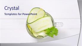  Presentation with black and white film strip - Presentation design consisting of cucurbita - cup of raw zucchini strips background and a  colored foreground