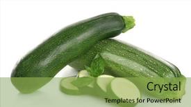  Presentation with fresh water splash green apple isolated white - Presentation design consisting of cucurbita - fresh zucchini with basil isolated background and a yellow colored foreground