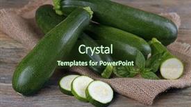  Presentation with sliced fresh papaya on wooden - Cool new slide deck with cucurbita - fresh zucchini with basil backdrop and a  colored foreground