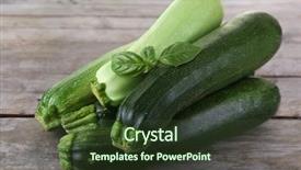  Presentation with wooden - PPT theme consisting of cucurbita - fresh zucchini with squash background and a tawny brown colored foreground