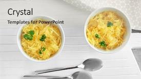  Presentation with wooden board for oktoberfest - Audience pleasing slides consisting of cucurbita pepo - bowls with spaghetti squash backdrop and a soft green colored foreground