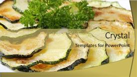  Presentation with thin film nano particles - Audience pleasing slide deck consisting of cucurbita pepo - circle of thin slices backdrop and a yellow colored foreground