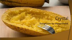  Presentation with squash sport - Audience pleasing PPT theme consisting of cucurbita pepo - halved cooked spaghetti squash close backdrop and a gold colored foreground