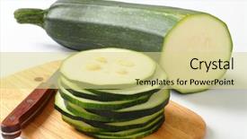  Presentation with sliced fresh papaya on wooden - Cool new slide deck with cucurbita pepo - sliced fresh zucchini backdrop and a blonde colored foreground