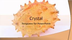  Presentation with melon - Colorful presentation design enhanced with cucurbitaceae - close-ups of kiwano melon backdrop and a yellow colored foreground