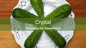  Presentation with pickle - Presentation theme featuring cucurbitaceae - fresh pickle arrangement background and a tawny brown colored foreground