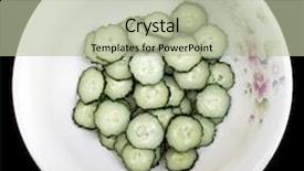  Presentation with cucumbers - Slide deck having cucurbitaceae - salad cucumbers in bowl background and a  colored foreground