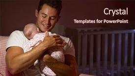  Presentation with nursery newborn child mom nursing - Slide deck consisting of cuddling newborn baby in nursery background and a wine colored foreground