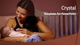  Presentation with mother baby - Amazing presentation theme having cuddling newborn baby in nursery backdrop and a tawny brown colored foreground