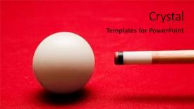  Presentation with game - Presentation design featuring cue ball red cloth table background and a red colored foreground
