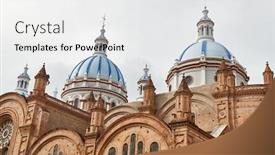  Presentation with ecuador - Amazing PPT layouts having cuenca-ecuador-cathedral-exterior-detail backdrop and a white colored foreground
