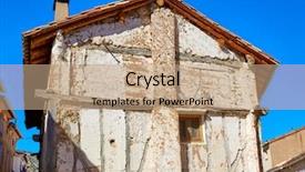  Presentation with traditional - Beautiful slide deck featuring cuenca spain old traditional contruction backdrop and a coral colored foreground