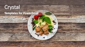  Presentation with potato - Cool new slide deck with cuffs - potato puree pork cuff filet backdrop and a gray colored foreground