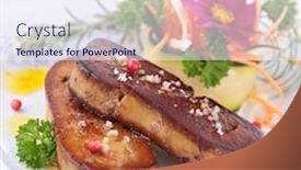  Presentation with culinary - Cool new slide deck with cuisine-culinary backdrop and a sky blue colored foreground