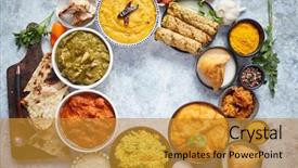  Presentation with kebab - Cool new slide deck with cuisine tikka masala butter chicken backdrop and a gold colored foreground