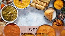  Presentation with indian food - Amazing slide set having cuisine tikka masala butter chicken backdrop and a gold colored foreground