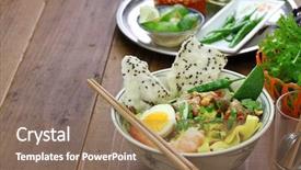  Presentation with rice - Beautiful slide set featuring heathy - homemade mi quang vietnamese rice backdrop and a violet colored foreground