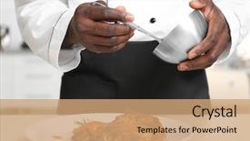  Presentation with cooking chef - Amazing theme having culinaire food - african american chef cooking tasty backdrop and a coral colored foreground