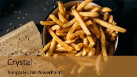  Presentation with french fries - Audience pleasing PPT layouts consisting of culinaire food - high angle shot of some backdrop and a gold colored foreground