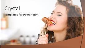  Presentation with meat food - Presentation design enhanced with culinary and food concept - hungry background and a white colored foreground
