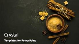  Presentation with culinary arts - Audience pleasing theme consisting of culinary arts - cinnamon variety on dark table backdrop and a dark gray colored foreground
