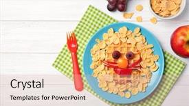  Presentation with culinary arts - Amazing PPT theme having culinary arts - creative breakfast for children backdrop and a lemonade colored foreground