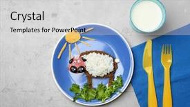  Presentation with culinary arts - Colorful presentation theme enhanced with culinary arts - creative breakfast for children backdrop and a  colored foreground