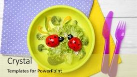  Presentation with culinary arts - Beautiful theme featuring culinary arts - creative breakfast for children backdrop and a yellow colored foreground