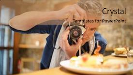  Presentation with culinary - Presentation theme with culinary arts - mature photographer taking photos background and a coral colored foreground
