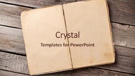  Presentation with vintage book - Amazing PPT theme having culinary arts - open vintage book on wooden backdrop and a lemonade colored foreground